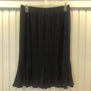 Christopher and Banks black polka dot skirt